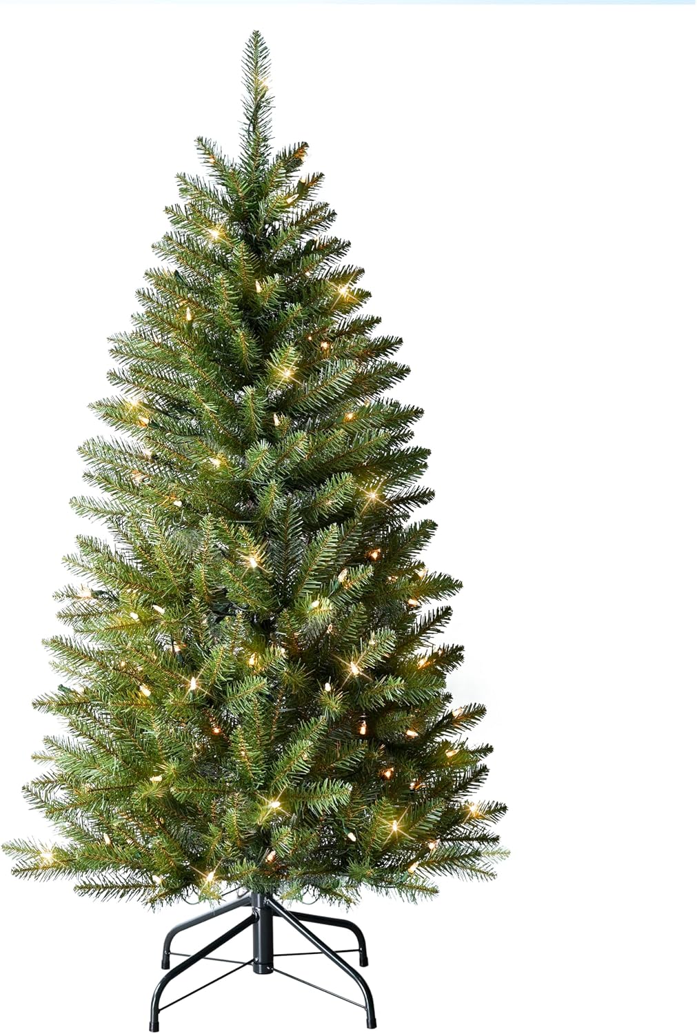 7.5ft Pre-Lit Fraser Fir Pencil Christmas Tree with 350 Clear Lights, 1188 Realistic Dense Branch Tips, Easy Setup Artificial Trees with Sturdy Metal Stand