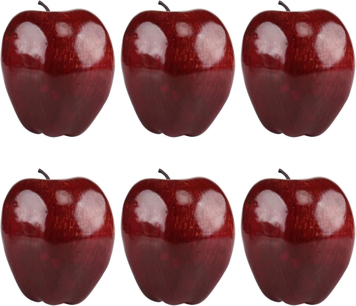 Big Fake Red Apples, Realistic Artificial Apples Fruit Decor 6PCS