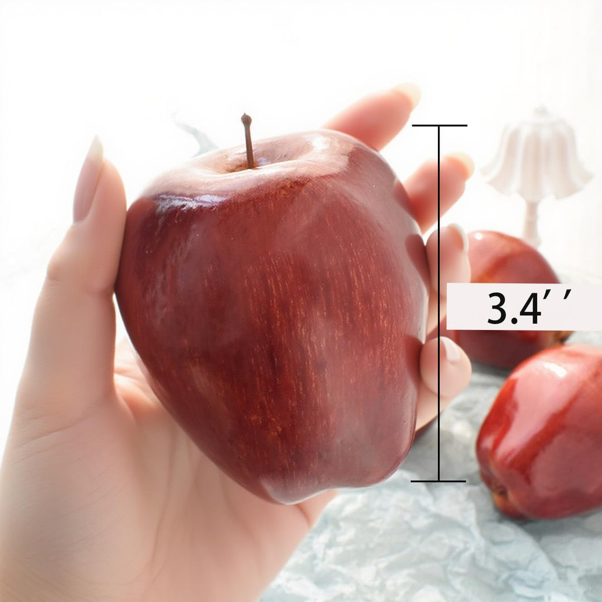Big Fake Red Apples, Realistic Artificial Apples Fruit Decor 6PCS