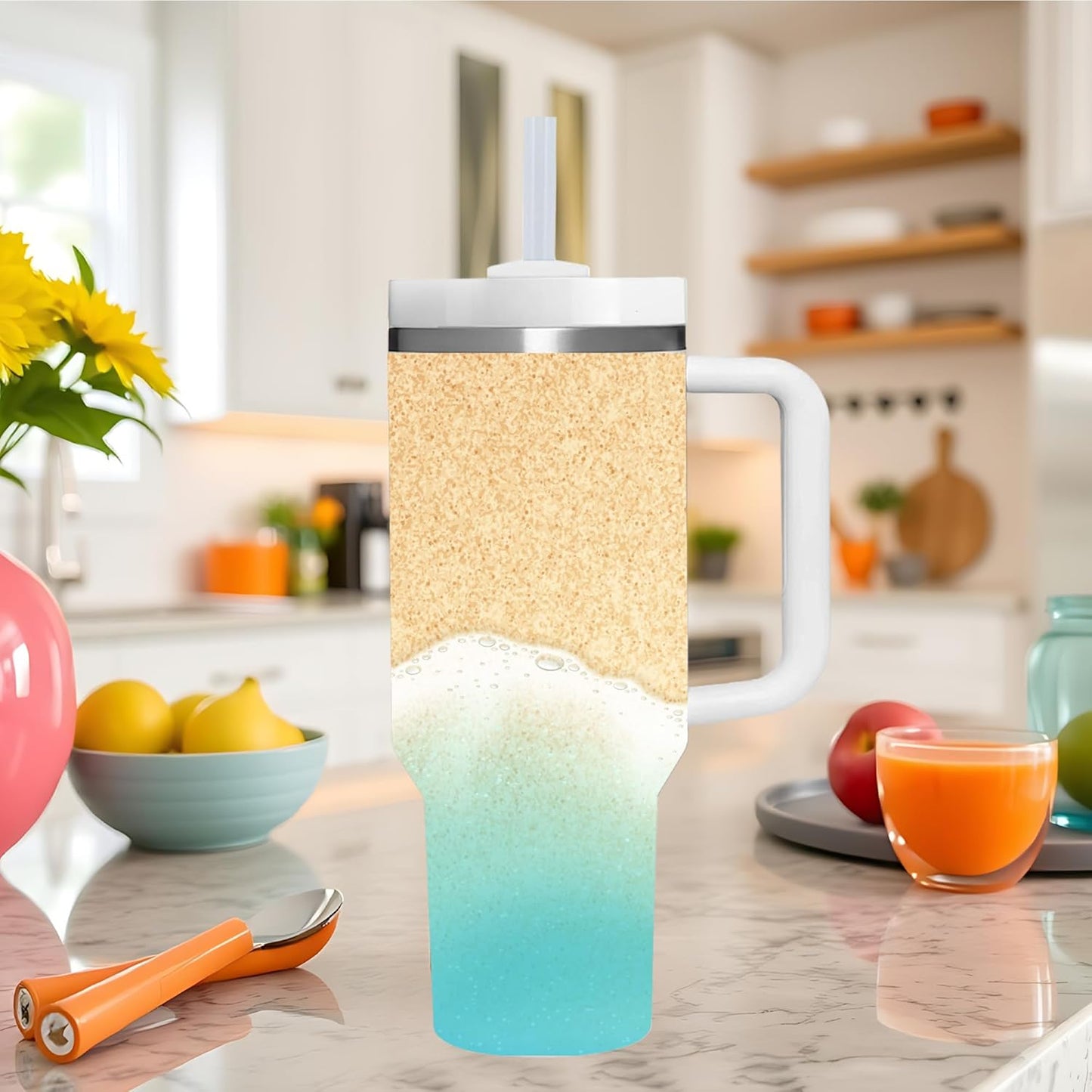 40 OZ Lemon Tumbler with Handle.lemon lover gifts.Unique Christmas Birthday Gifts for Lemon Lover.Personalized 40 OZ Lemons Tumbler Gifts for Women Men.
