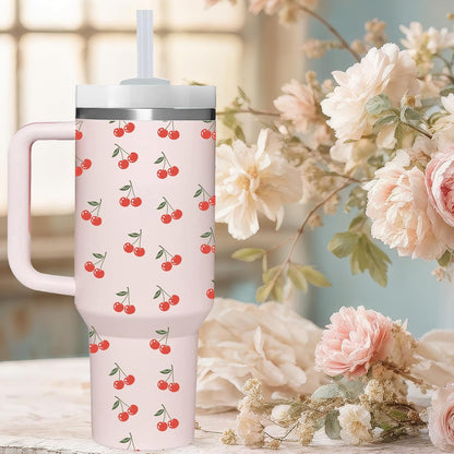 40 OZ Lemon Tumbler with Handle.lemon lover gifts.Unique Christmas Birthday Gifts for Lemon Lover.Personalized 40 OZ Lemons Tumbler Gifts for Women Men.