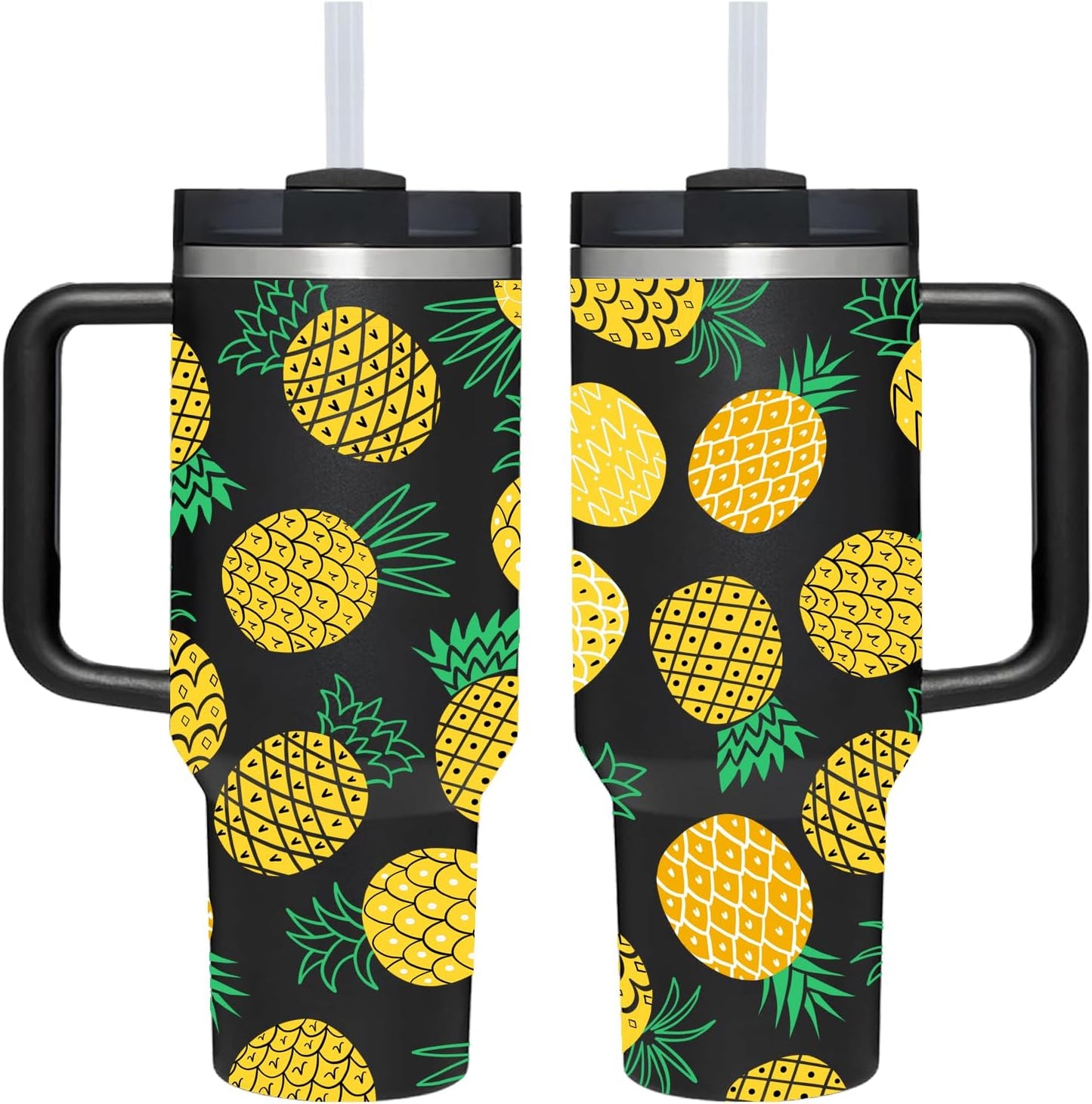 40 OZ Lemon Tumbler with Handle.lemon lover gifts.Unique Christmas Birthday Gifts for Lemon Lover.Personalized 40 OZ Lemons Tumbler Gifts for Women Men.