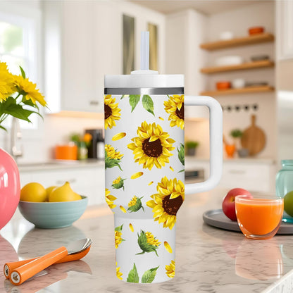 40 OZ Lemon Tumbler with Handle.lemon lover gifts.Unique Christmas Birthday Gifts for Lemon Lover.Personalized 40 OZ Lemons Tumbler Gifts for Women Men.