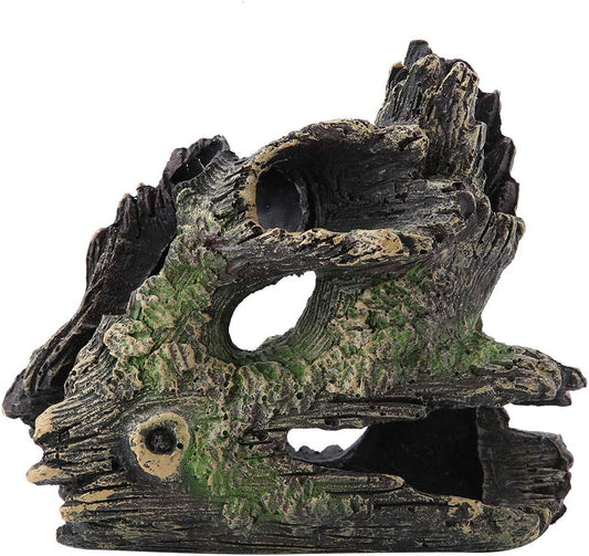 Trunk Aquarium, Aquarium Driftwood Ornaments Resin Wood Trunk Fish Tank Decoration Betta Fish Hideout Caves Decorations for Turtles, Reptiles