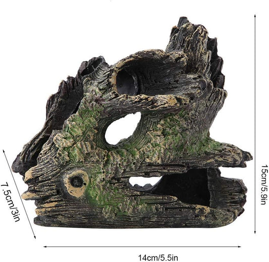 Trunk Aquarium, Aquarium Driftwood Ornaments Resin Wood Trunk Fish Tank Decoration Betta Fish Hideout Caves Decorations for Turtles, Reptiles