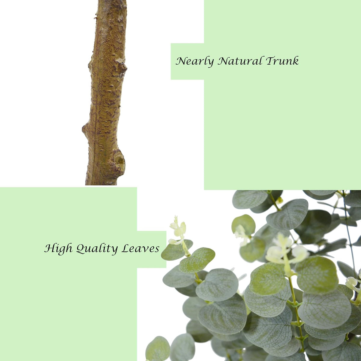 6ft Artificial Eucalyptus Tree Fake Plant with Woven Basket