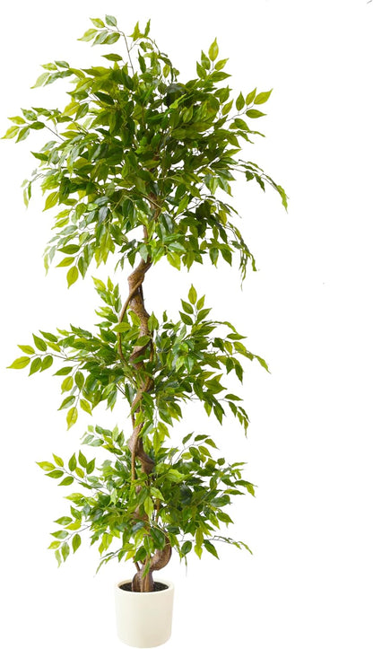 6ft Artificial Eucalyptus Tree Fake Plant with Woven Basket