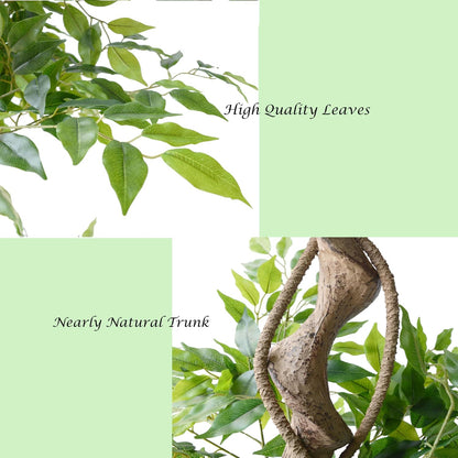 6ft Artificial Eucalyptus Tree Fake Plant with Woven Basket