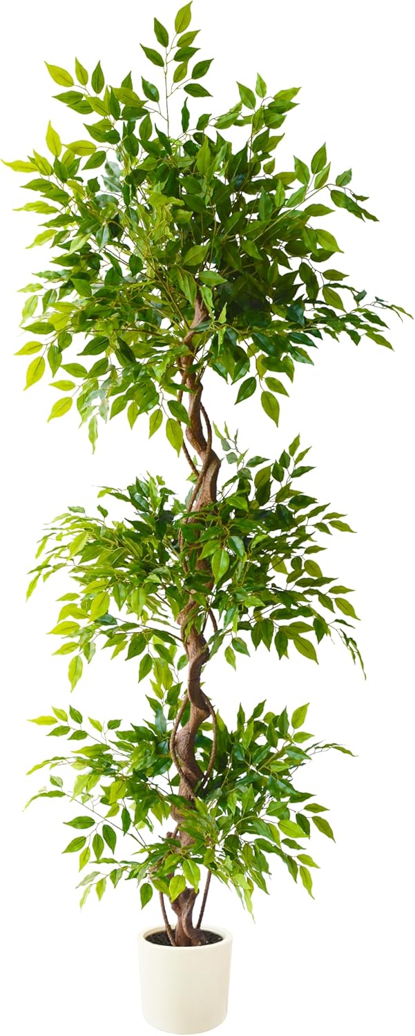 6ft Artificial Eucalyptus Tree Fake Plant with Woven Basket