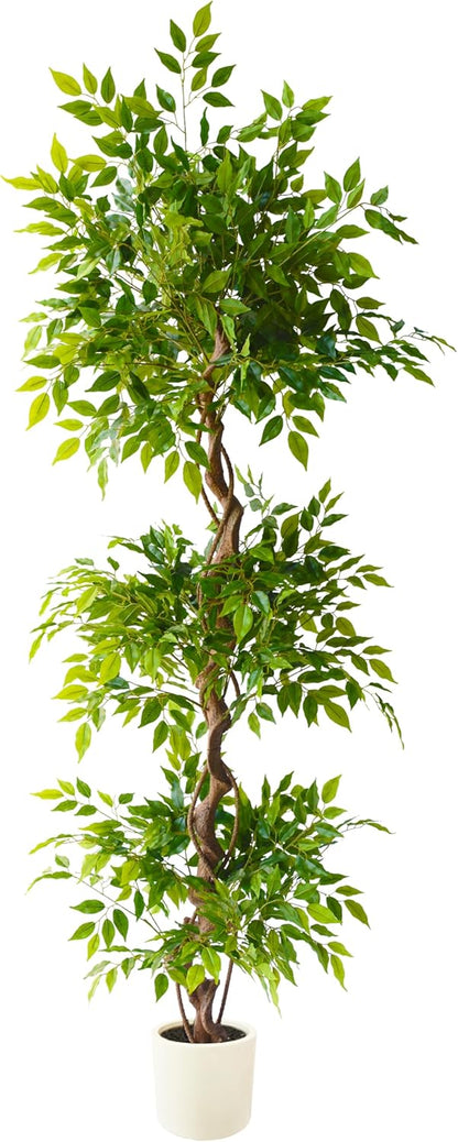 6ft Artificial Eucalyptus Tree Fake Plant with Woven Basket