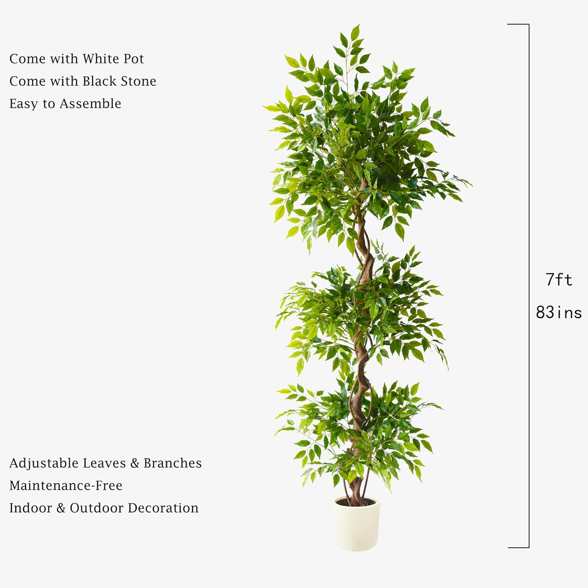 6ft Artificial Eucalyptus Tree Fake Plant with Woven Basket