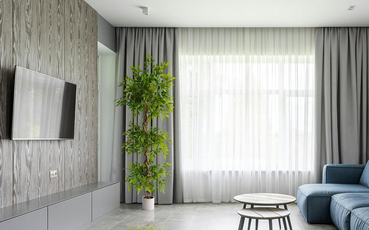 6ft Artificial Eucalyptus Tree Fake Plant with Woven Basket
