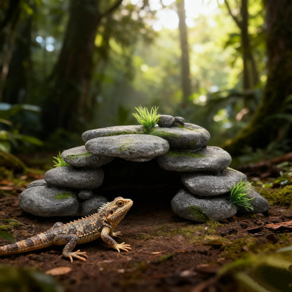Aquarium Rock Cave House, Natural Looking Rocks | Built with durable materials, these reptile cave shelters work great as aquarium decor.
