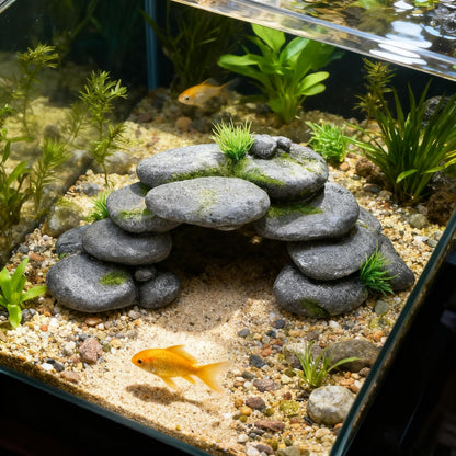 Aquarium Rock Cave House, Natural Looking Rocks | Built with durable materials, these reptile cave shelters work great as aquarium decor.