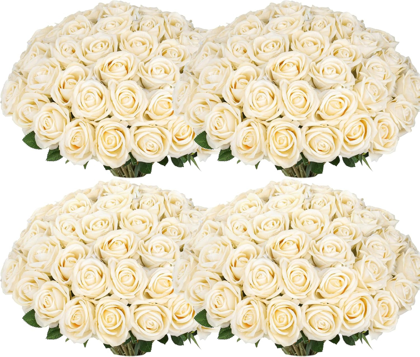50PCS Fake Red Roses, Artificial Red Flowers Bulk | Realistic Silk Faux Rose with Stems, Valentine's Day Wedding Decoration, Anniversary Bridal Bouquet, DIY Floral Arrangement