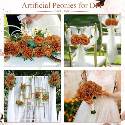 50Pcs Artificial Peonies Flowers Bulk, 4’’ - White