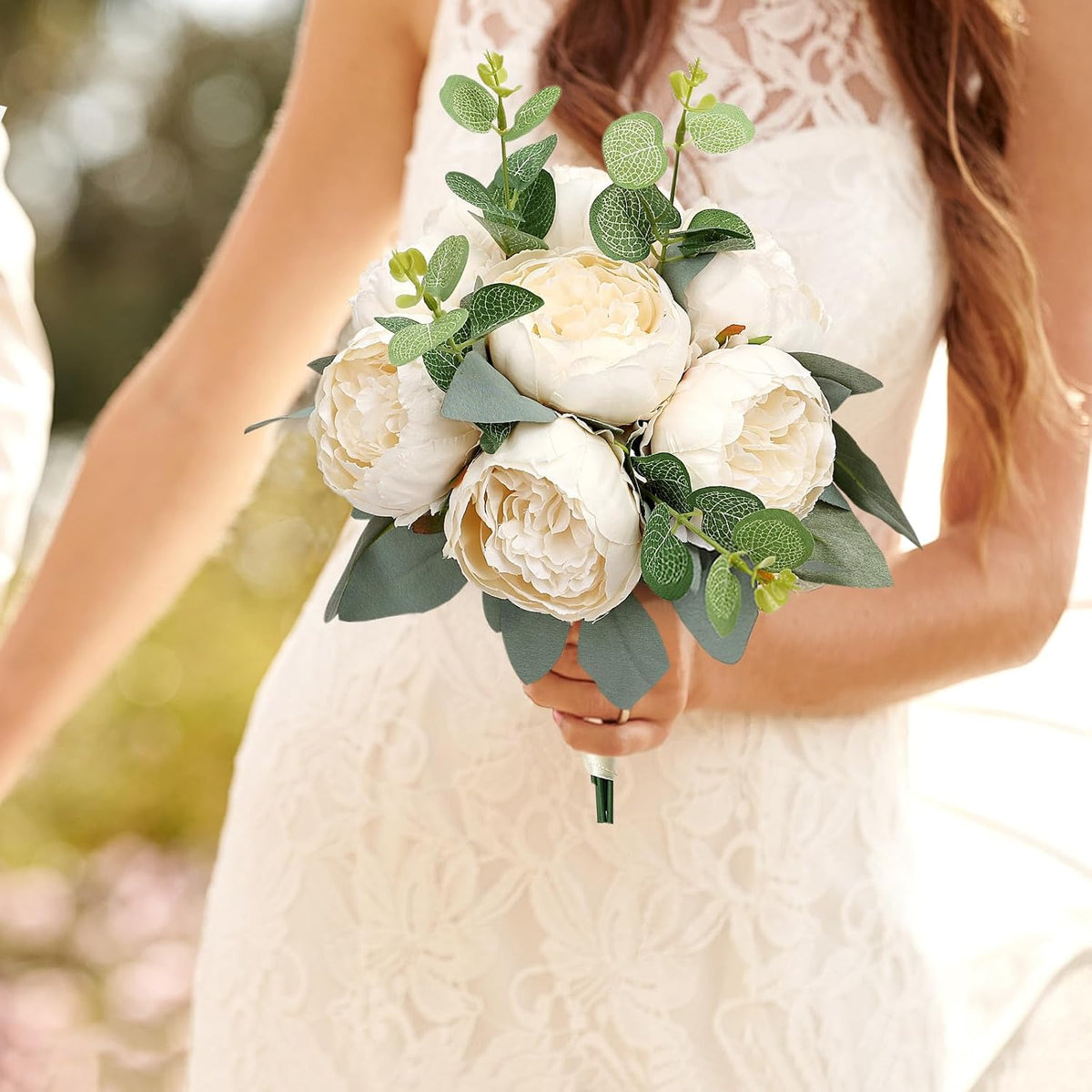 50Pcs Artificial Peonies Flowers Bulk, 4’’ - White