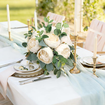50Pcs Artificial Peonies Flowers Bulk, 4’’ - White