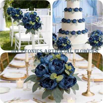 50Pcs Artificial Peonies Flowers Bulk, 4’’ - White