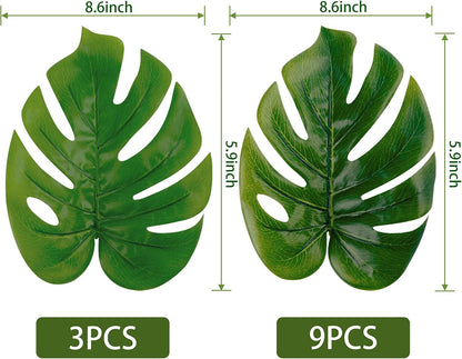 28"" Fake Plants Large Artificial Monstera Faux Plants Indoor with White Pot for Home Office Living Room Decor, Green