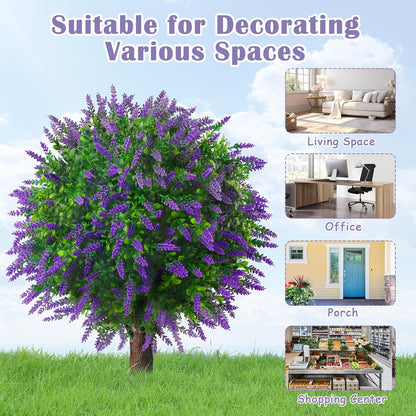 25.5" Artificial Lavender Topiary Ball Trees Set of 2 Purple