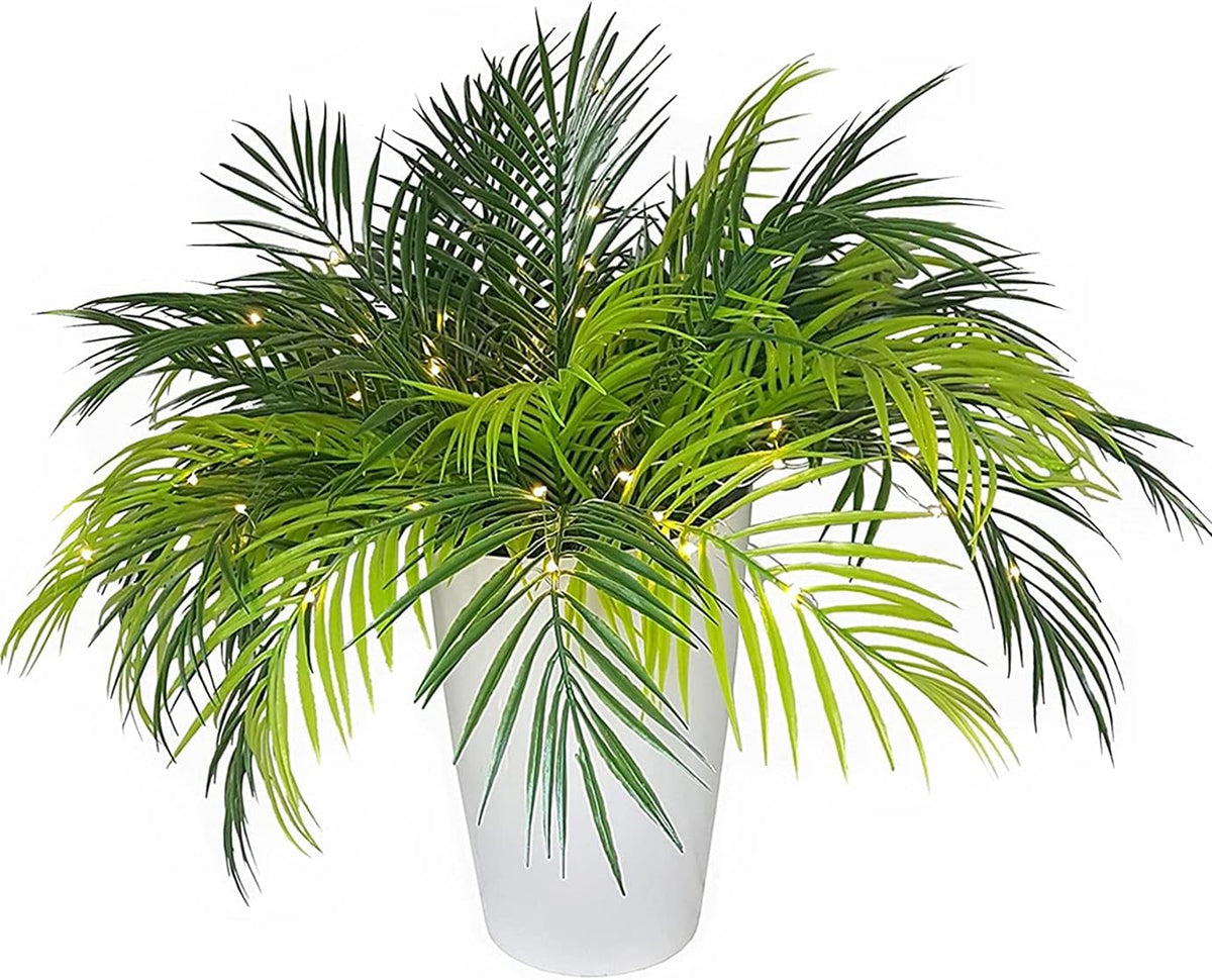 Artificial Monstera Deliciosa Plant 21 Inch, Fake Tropical Palm Tree Faux Greenery Leaves Plants for Indoor Outdoor Home Office Garden Houseplants Decor Wedding Party DIY Decoration - 1 Pack
