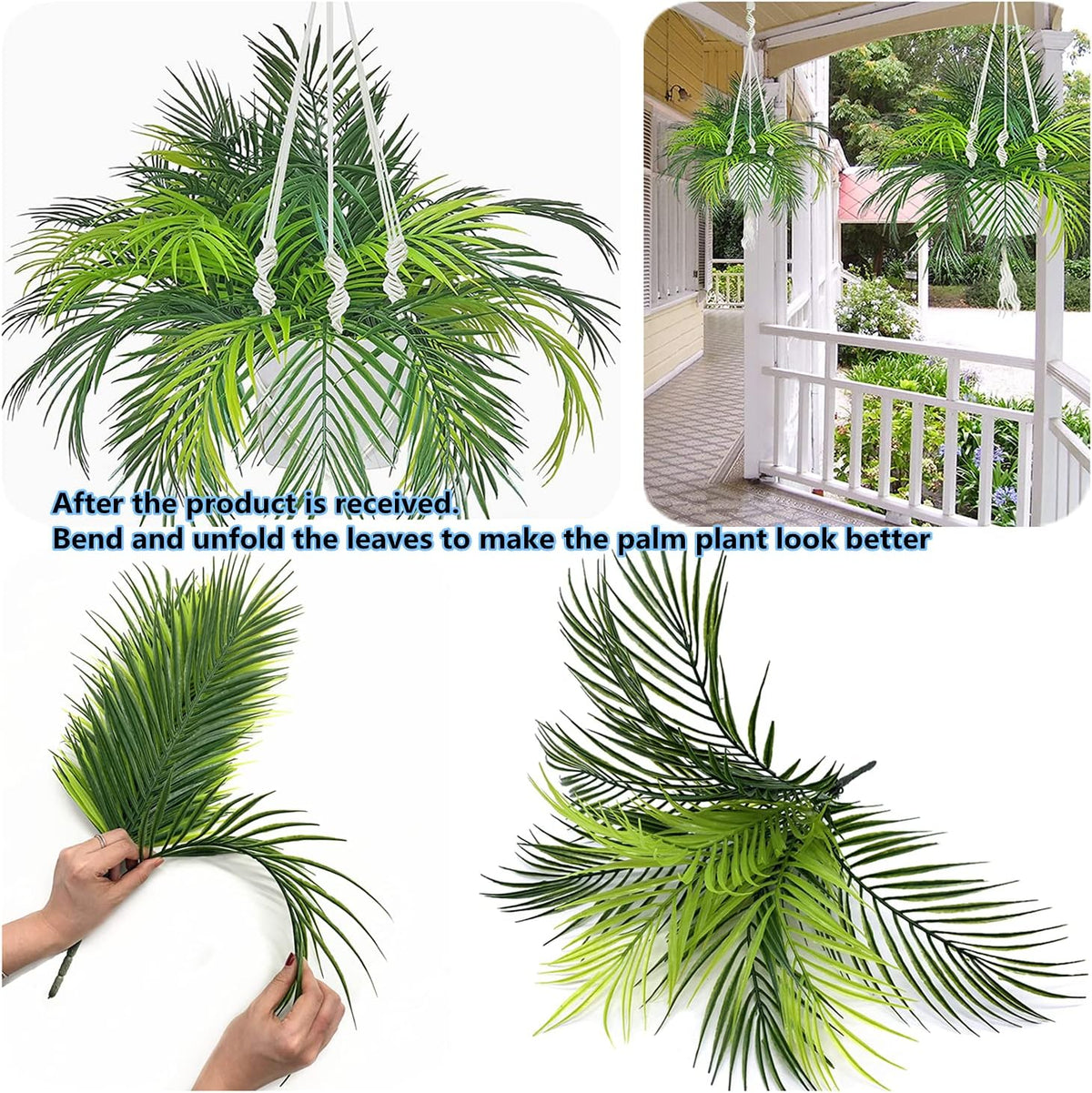 Artificial Monstera Deliciosa Plant 21 Inch, Fake Tropical Palm Tree Faux Greenery Leaves Plants for Indoor Outdoor Home Office Garden Houseplants Decor Wedding Party DIY Decoration - 1 Pack