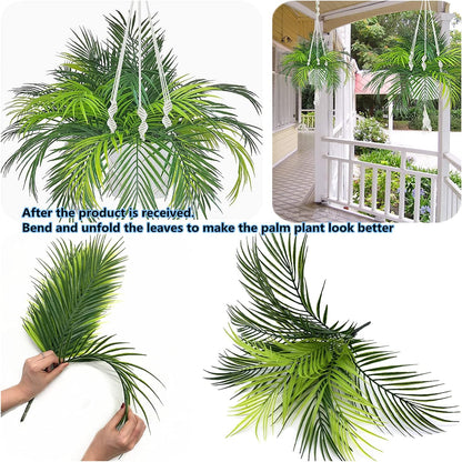 Artificial Monstera Deliciosa Plant 21 Inch, Fake Tropical Palm Tree Faux Greenery Leaves Plants for Indoor Outdoor Home Office Garden Houseplants Decor Wedding Party DIY Decoration - 1 Pack