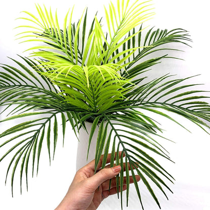 Artificial Monstera Deliciosa Plant 21 Inch, Fake Tropical Palm Tree Faux Greenery Leaves Plants for Indoor Outdoor Home Office Garden Houseplants Decor Wedding Party DIY Decoration - 1 Pack