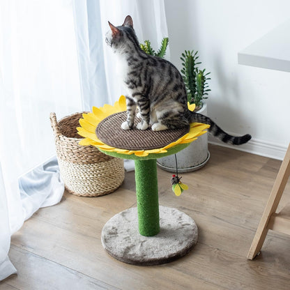 Catry Flower Cat Tree with Hideaway Condo, 3 Perches and Scratching Posts | Aesthetic floral cat condo tower for indoor cats, features durable sisal scratching posts, cozy plush flower beds & perches