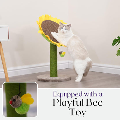 Catry Flower Cat Tree with Hideaway Condo, 3 Perches and Scratching Posts | Aesthetic floral cat condo tower for indoor cats, features durable sisal scratching posts, cozy plush flower beds & perches