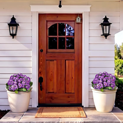2 Pcs Pre-Potted Artificial Flowers for Outdoor - Pink | Faux Silk Geranium with Pot, 16 Inch, UV Resistant, Realistic, Front Porch Yard Balcony Home Decor