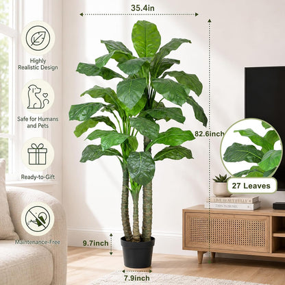 Artificial Banana Tree 6ft Tall Fake Banana Leaf Plant Faux Banana Tree with 15 Leaves Large Silk Tropical Tree for Home Mall Pool Patio Villa Indoor Outdoor Decor