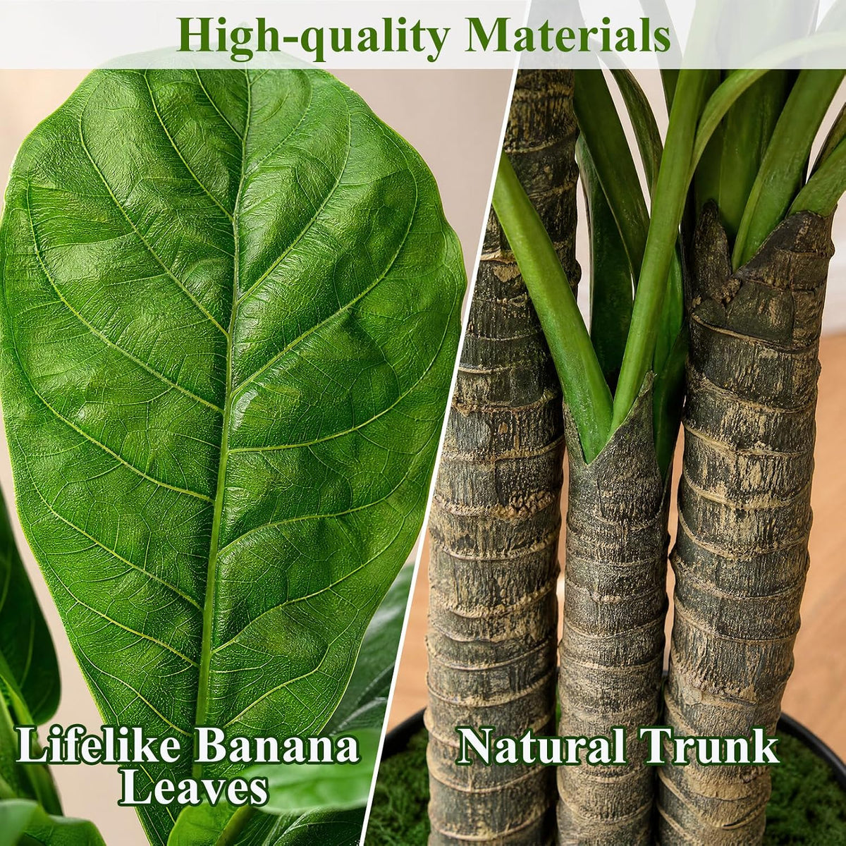 Artificial Banana Tree 6ft Tall Fake Banana Leaf Plant Faux Banana Tree with 15 Leaves Large Silk Tropical Tree for Home Mall Pool Patio Villa Indoor Outdoor Decor
