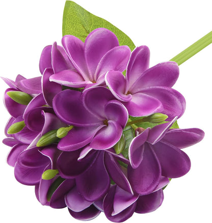 3 PCS Artificial Plumeria Flowers with Leaves,Lifelike Plumeria Frangipani and Bud Bouquets Total 9 Fake Flowers for Home Office Wedding Party Decoration DIY Bouquet Craft Gift (Pink)