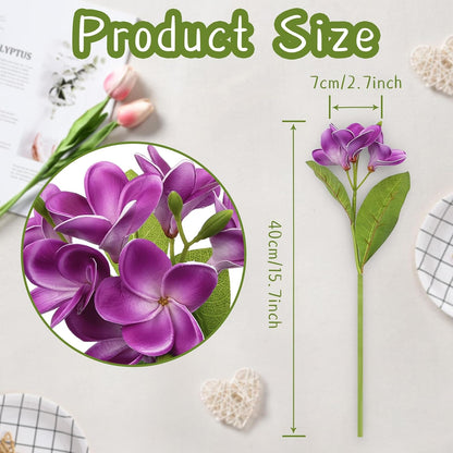 3 PCS Artificial Plumeria Flowers with Leaves,Lifelike Plumeria Frangipani and Bud Bouquets Total 9 Fake Flowers for Home Office Wedding Party Decoration DIY Bouquet Craft Gift (Pink)