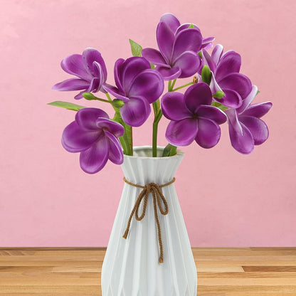3 PCS Artificial Plumeria Flowers with Leaves,Lifelike Plumeria Frangipani and Bud Bouquets Total 9 Fake Flowers for Home Office Wedding Party Decoration DIY Bouquet Craft Gift (Pink)
