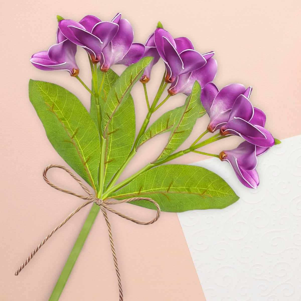 3 PCS Artificial Plumeria Flowers with Leaves,Lifelike Plumeria Frangipani and Bud Bouquets Total 9 Fake Flowers for Home Office Wedding Party Decoration DIY Bouquet Craft Gift (Pink)