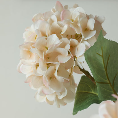 4Pcs Pink Artificial Hydrangea Flowers Large Fake Silk Hydrangea Flower with Leaves Stems Realistic Faux Hydrangeas Decorations for Wedding Table Centerpieces Vase Home Decor (Pink)