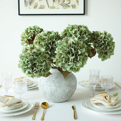 4Pcs Pink Artificial Hydrangea Flowers Large Fake Silk Hydrangea Flower with Leaves Stems Realistic Faux Hydrangeas Decorations for Wedding Table Centerpieces Vase Home Decor (Pink)