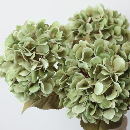 4Pcs Pink Artificial Hydrangea Flowers Large Fake Silk Hydrangea Flower with Leaves Stems Realistic Faux Hydrangeas Decorations for Wedding Table Centerpieces Vase Home Decor (Pink)