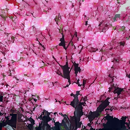 7FT Artificial Cherry Blossom Tree - Pink Flowers Indoor/Outdoor Decor for Wedding Party Home Christmas - Handmade Faux Tree with Wood Trunk