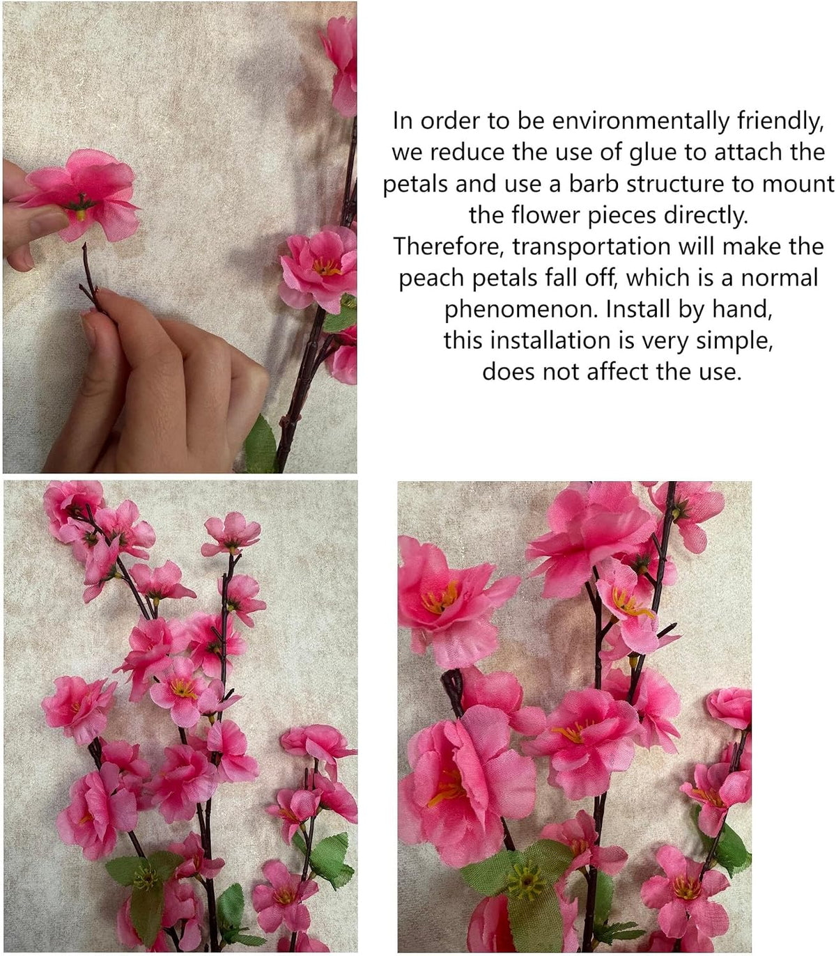 7FT Artificial Cherry Blossom Tree - Pink Flowers Indoor/Outdoor Decor for Wedding Party Home Christmas - Handmade Faux Tree with Wood Trunk