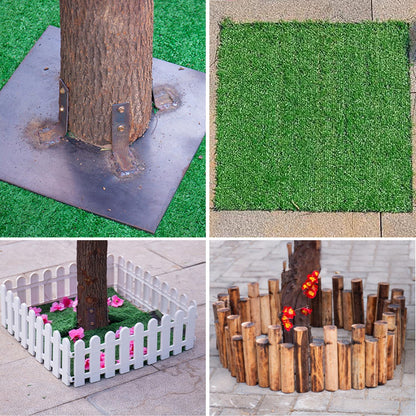 Artificial Pomegranate Tree Handmade Lifelike Artificial Trees with Fence + Lawn + Sturdy Iron Base, Solid Wood Branches, Shopping Mall Decoration 200 * 150cm