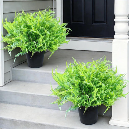 2 Sets Potted Artificial Plants for Outdoor, Pre-Made | Pre-potted Faux Lavender Grass in Pots, UV Resistant, Large, Gardens Yards Patios Paths Home Decor
