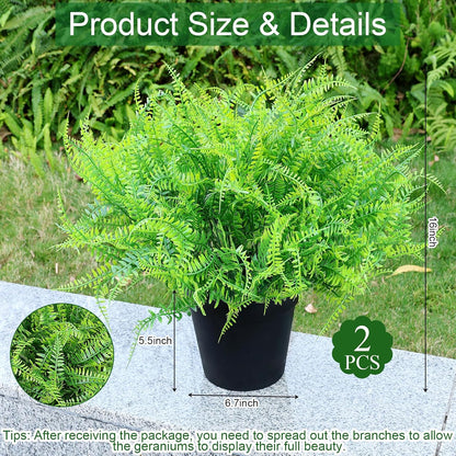 2 Sets Potted Artificial Plants for Outdoor, Pre-Made | Pre-potted Faux Lavender Grass in Pots, UV Resistant, Large, Gardens Yards Patios Paths Home Decor