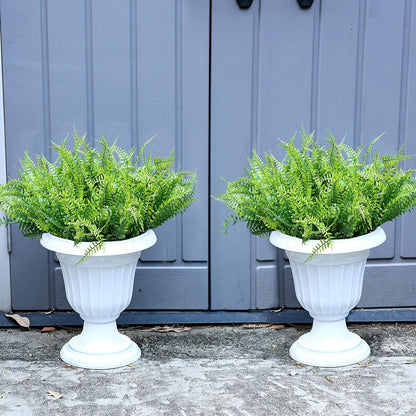 2 Sets Potted Artificial Plants for Outdoor, Pre-Made | Pre-potted Faux Lavender Grass in Pots, UV Resistant, Large, Gardens Yards Patios Paths Home Decor