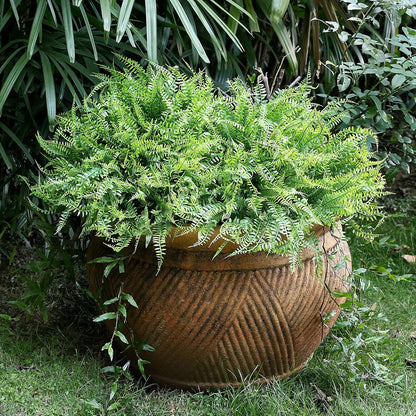 2 Sets Potted Artificial Plants for Outdoor, Pre-Made | Pre-potted Faux Lavender Grass in Pots, UV Resistant, Large, Gardens Yards Patios Paths Home Decor