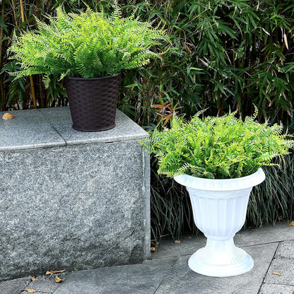 2 Sets Potted Artificial Plants for Outdoor, Pre-Made | Pre-potted Faux Lavender Grass in Pots, UV Resistant, Large, Gardens Yards Patios Paths Home Decor