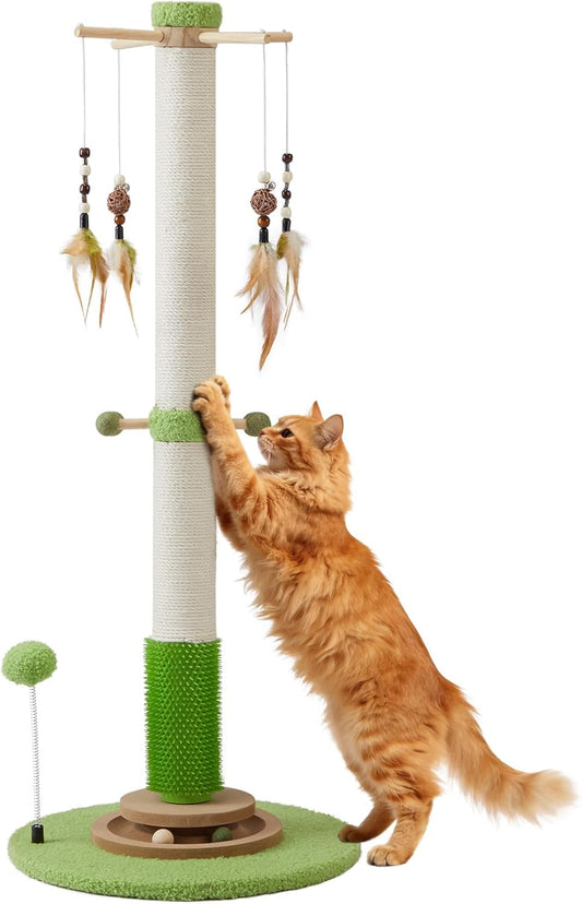 38" Tall Sisal Cat Scratching Post with Stable Base for Indoor Adult Cats